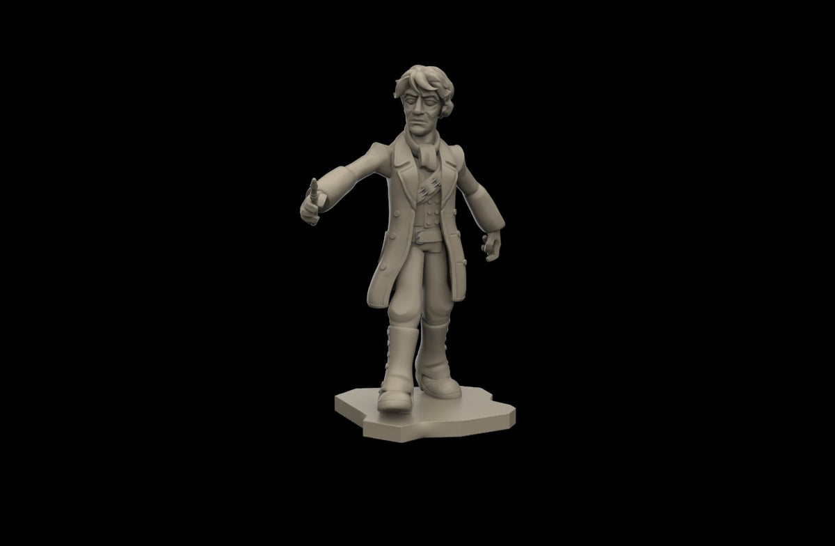 A grey figure 3d render of a Young Conflict from Tangent Miniatures