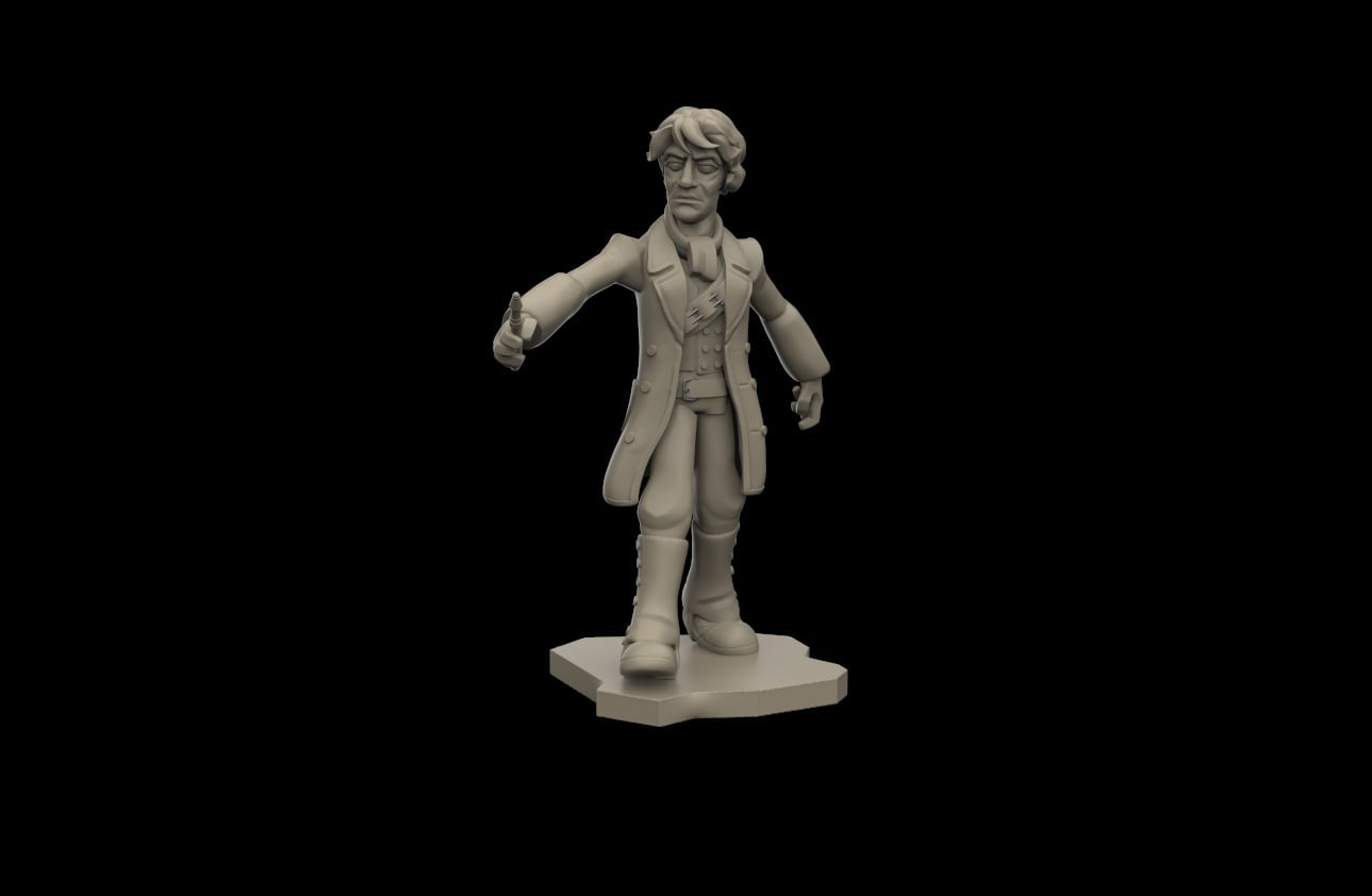 A grey figure 3d render of a Young Conflict from Tangent Miniatures